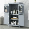 thumbnail image 3 of Elegant Bathroom Floor Storage Cabinet, Bathroom Storage Unit, Freestanding Cabinet with 4 Doors, Adjustable Shelves, Adaptable Shelves, 3 of 23