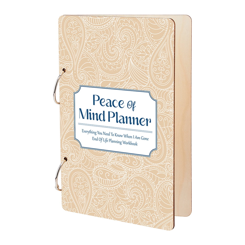 Peace Of Mind Greeting Card Holder Organizer Wooden Card Keeper Binder Planning Book Paisley Pattern Birthday Cards Keeper Photo Album Cover