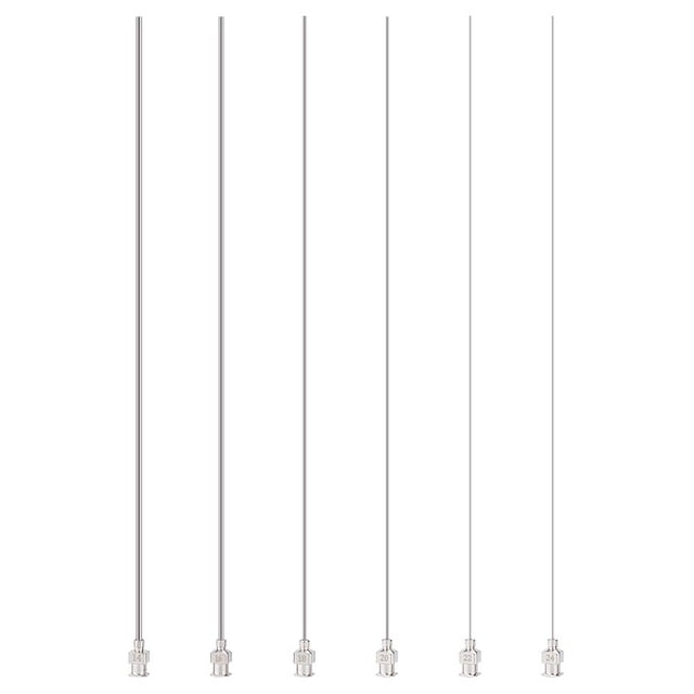 Aguja dispensadora de acero inoxidable 304, tamaño 6, punta roma, para frascos de pegamento, con conexión Luer Lock.