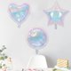 thumbnail image 1 of Fiudx Globos de Colores, Diseño de Estrella y Corazón de Mylar Transparente, Decoraciones Multicolor Brillantes, Decoración para Bodas, Fiestas de Navidad, Ambiente Festivo, Fácil Inflado, Tamaño 47, 1 of 7