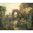 thumbnail image 2 of Unknown 30x26 Black Ornate Wood Framed with Double Matting Museum Art Print Titled - Seaside Garden II, 2 of 4