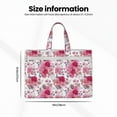 thumbnail image 3 of Honeii Peonies And Roses Print Canvas Tote Bag with Compartments Laptop Tote Bag Large Tote Bag, 3 of 8