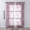 thumbnail image 3 of CoreLiving Sheer Curtains, Pink Floral Embroidered Curtains with Leaf Print, Faux Linen Voile Window Panels for Living Room, Bedroom, Kitchen, Bathroom, Cottagecore Decor, Rod Pocket, 3 of 9