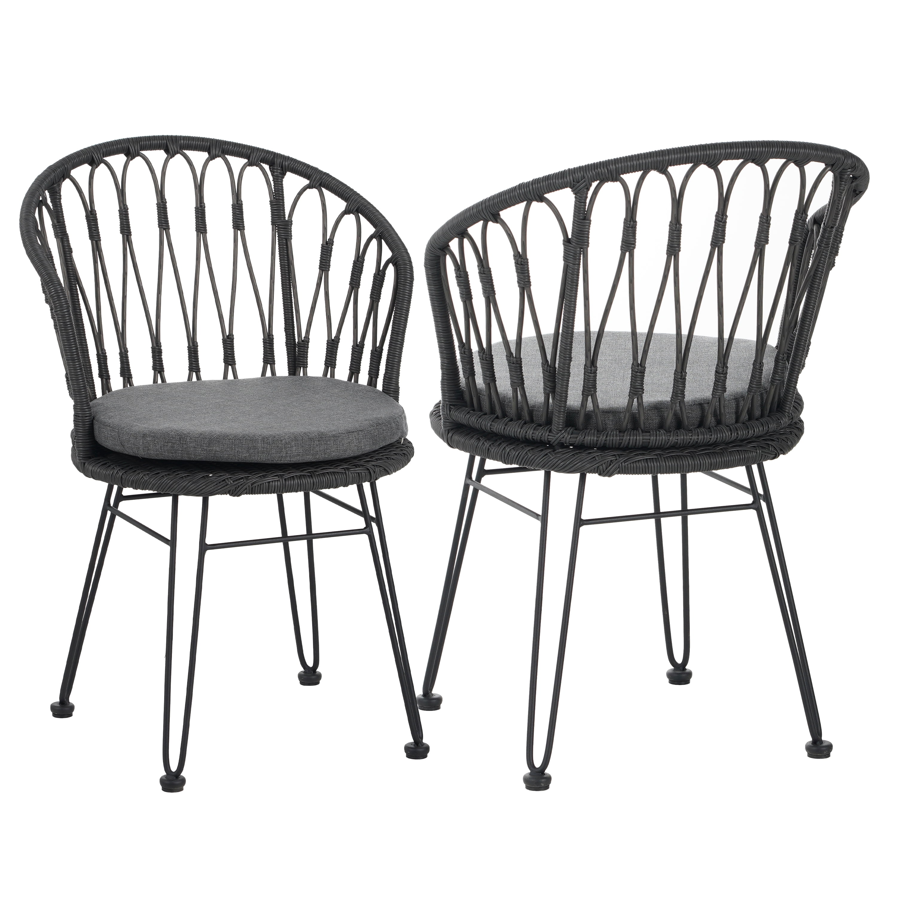 Euroco TAVON CHAIR,2PCS with 2 Cushions,Gray