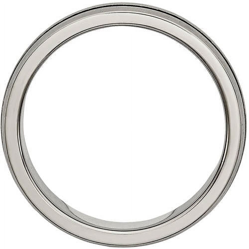 Titanium Enameled Grooved 6mm Satin Band