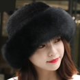 thumbnail image 4 of Gorro cálido de Invierno para mujer, gorro de princesa, gorro de piel de zorro de visón cálido, boina gruesa de piel sintética, gorros gruesos de lana peluda, 4 of 4