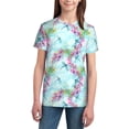 thumbnail image 2 of Fuzoiu Dragonfly Floral Print Youth Short Sleeve T-Shirt,Youth Dry-Fit Active Athletic T-Shirt,Short Sleeve Tops Tees for School, Sports, and Casual Wear, 2 of 6