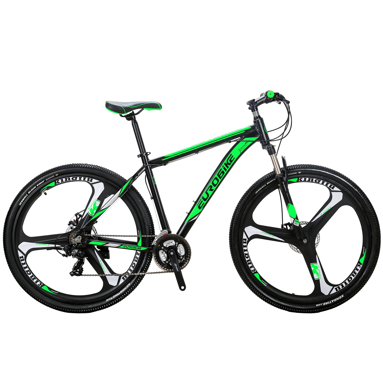 Eurobike Aluminum Frame Mountain Bike 21 Speed 29 inch Bicycle Disc Brakes for Men or Women Adults Green