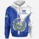 thumbnail image 3 of Nueva sudadera con capucha unisex de gran tamaño con estampado 3D de la bandera del emblema de El Salvador, con cremallera, ropa de calle informal, 3 of 5