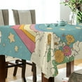 thumbnail image 5 of Yayeee Tablecloths 54" x 72" Rectangle Wrinkle Resistant Party Table Cover, Retro Beige Rainbow, 5 of 8