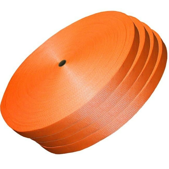 1.5 in. Orange Woven Polyester Strap, 600 ft. Coil - 6125 lbs System Strength - 4 Rolls