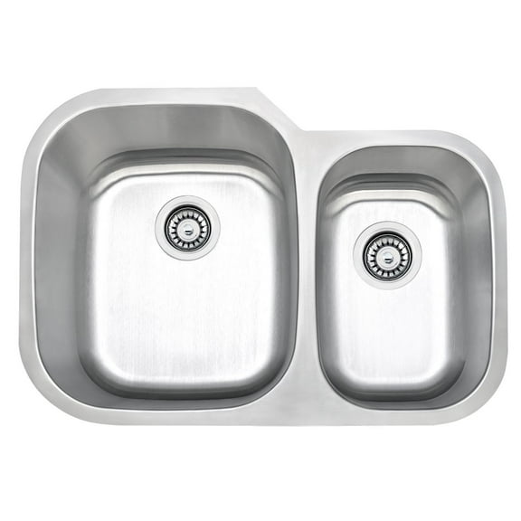 Vuzati 29-5/16" X 20-11/16" Undermount Double Bowl (60/40) Stainless Steel Kitchen Sink