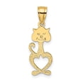 thumbnail image 1 of FB Jewels 14K Yellow Gold Cat Cut Out and Engraved Pendant, 1 of 4