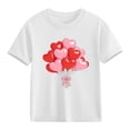 thumbnail image 2 of Posijego Kids Valentines Day Shirts Cotton T-Shirt Girls Boys Cute Heart Graphic Soft Summer Short Sleeve Tees, 2 of 9