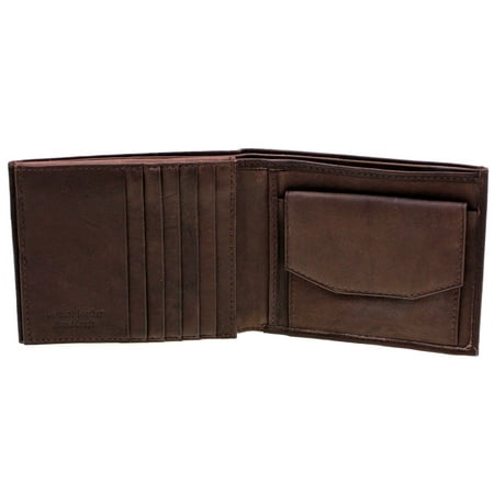 Paul & Taylor - Mens Leather Bifold Wallet Large Flap Out 1 ID Change Pocket Extra Capacity New ...