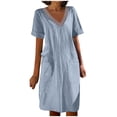 thumbnail image 2 of LOVZFMLL Robe d'Été Aguichant et Tendance à Imprimé Sans Manches à Col en V pour Femme Bleu Pâle TG, 2 of 4