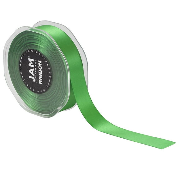 JAM Double Faced Satin Ribbon, 7/8 Inch Wide x 25 Yards, Emerald Green, Sold Individually