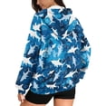thumbnail image 2 of Garronmavis Blue Shark Women's Long Sleeve Sweatshirts Fashion Relaxed Full Zip Up Sweatshirts for Women Size 3XL Smooth Warm Oversized Fit Fall Coat with Pocke, 2 of 7