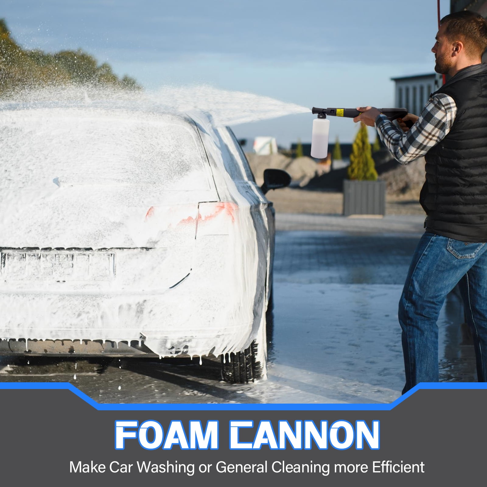 Pressure Washer 5000PSI 3.6GPM Power Washer with 4 Quick Connect Nozzles,Inlet Hose & Filter, Foam Cannon for Cars/Fences/Driveways Cleaning