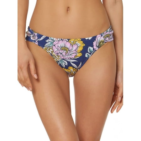- Floral Shirred Hipster Bikini Swim Bottoms