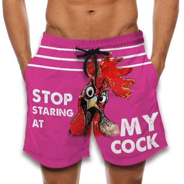 Bañador con estampado de gallo divertido para hombre, pantalones cortos de playa, secado rápido, ropa de calle informal Fivean unisex