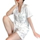 thumbnail image 1 of Pijamas De Seda De Hielo Conjunto De Pantalones Cortos De Manga Corta para Mujer Primavera/Verano Conjunto De Ropa para El Hogar Informal De Moda, 1 of 6