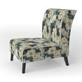 thumbnail image 3 of Designart "Victorian Motifs with a Contemporary Twist VI" Gray Floral Upholstered Accent Chair - Cottage Arm Chair For Living Room, 3 of 5