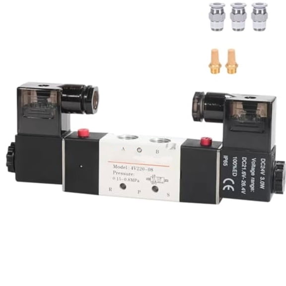 4V220-08 DC24V double solenoid valve 2 position 5 way with memory function