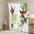 thumbnail image 3 of jejeloiu Colorful Hummingbird Blackout Curtains,Rustic Flower Curtains Pack of 2 (38x45 Each),Ancient Aesthetic Artwork Window Curtains For Girl Teens,Breathable Home Decor, 3 of 6