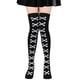 thumbnail image 1 of Nvzi Medias largas hasta el muslo para Halloween, medias por encima de la rodilla, calcetines para festivales de cosplay, hueso blanco y negro, 1 of 3