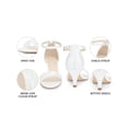 thumbnail image 4 of BLISSFUL STEP Women's Shoes Open Toe Ankle Strap Rhinestone Mesh Kitten Heel Sandals White 8, 4 of 7