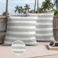 thumbnail image 3 of Sage Green Stripe Outdoor Pillow Covers 18x18 Set of 2,Waterproof Patio Throw Pillowcase Protectors,Modern Simple Geometric White Striped Decorative Pillow Shams Cushion Covers for Seat Bed Couch, 3 of 8