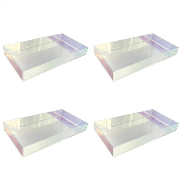 4X Bandeja de de Agua Transparente AcríLica Bandeja de Almacenamiento de Joyas de de Té Bandeja Decorativa de Postre de Color Simple