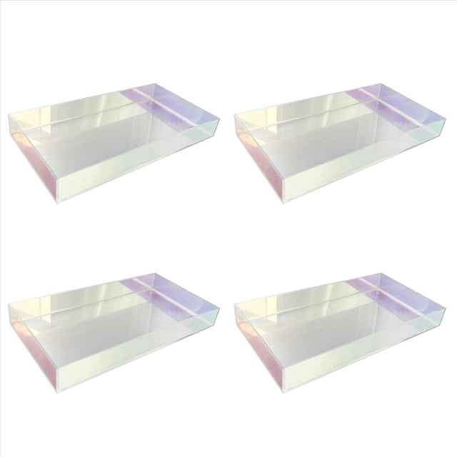 4X Bandeja de de Agua Transparente AcríLica Bandeja de Almacenamiento de Joyas de de Té Bandeja Decorativa de Postre de Color Simple