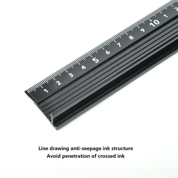 Regla De Corte De Aleación De Aluminio Tipo L De 30 Cm Con Tira De Goma, Placa Protectora Sobresaliente Para Medición De Longitud, Producción De Bricolaje