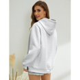 thumbnail image 5 of Womens Oversized Hoodie Fashion Sweatshirt Casual Loose Pullover Hoodies with Drawstring Long Sleeve Outerwear for Daily Wear Light Exercise, White, S, 5 of 9
