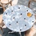 thumbnail image 2 of Light Blue Christmas Round Tablecloth, Fitted Table Cover with Elastic for 36"-44" Round Tables, Xmas Snowflake Snowman Table Cloth Outdoor Indoor Dinning Party Waterproof Tablecloths, 2 of 7