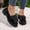 Black, variant on Women's Lug Sole Loafers, Spring And Summer Soft Sole Casual Trendy Breathable Dress Shoes Black 9