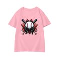 thumbnail image 6 of YUEHUA Girls T-Shirt 8 Summer Boys Girls and Children's Short Sleeved Baseball Patterned Casual Loose Fitting Short Sleeved T Shirt, Size 8-9 Years, 6 of 6