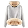 thumbnail image 1 of Breezora Sweat à Capuche Doublé en Polaire pour Femmes Manches Longues Col Rond Hiver Chaud pour Activités Extérieures Taille g Gris, 1 of 3