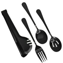 RUNROTOO 1 Set Practical Versatile Black Utensil Home Mealtime Use