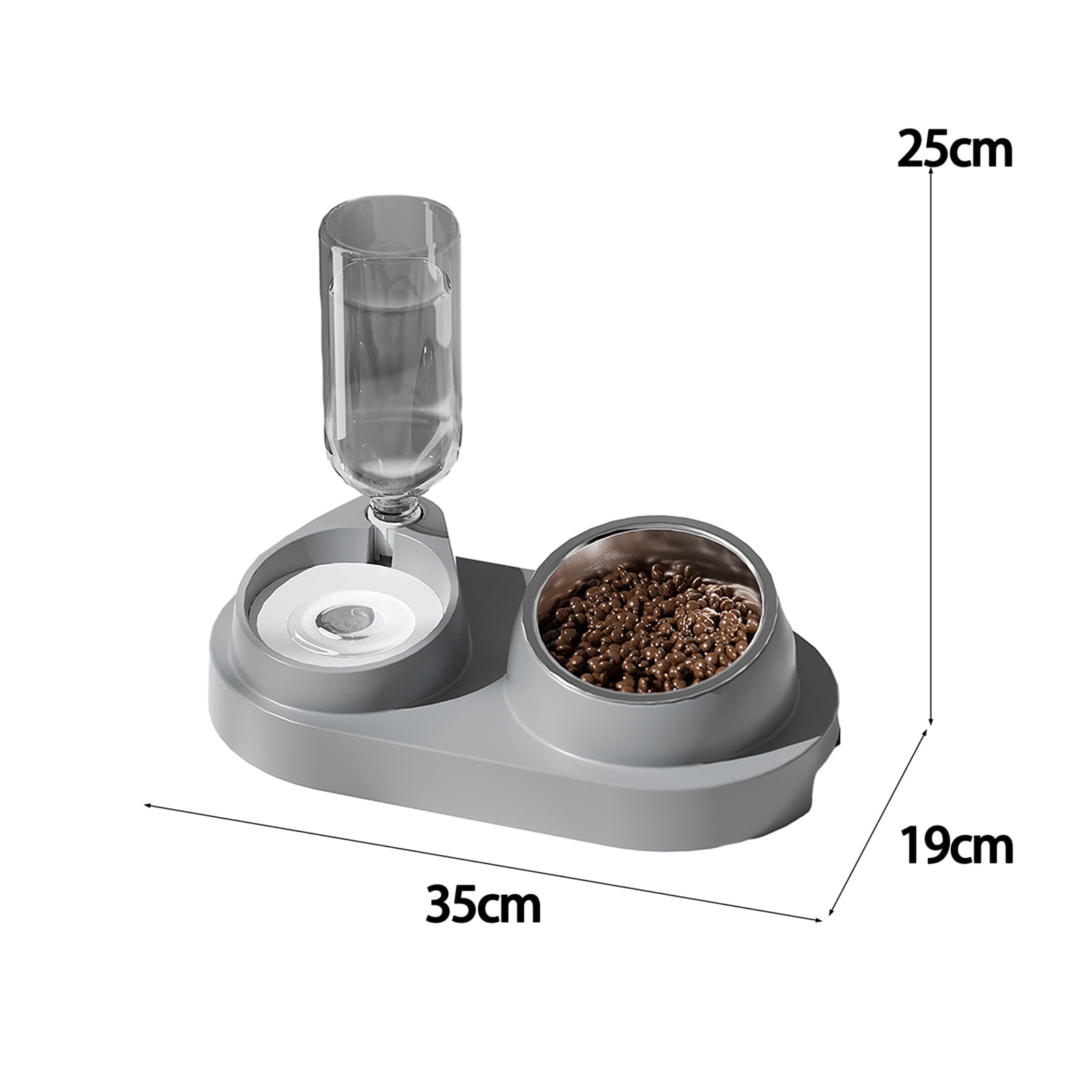 YIFAEUX Pet Feeder 2-in-1 Pet Feeding Bowl Dog Cat Automatic Water Dispenser with Removable Stainless Steel Bowls Pet Supplies