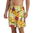 thumbnail image 2 of Kll Bees Honeycomb Jars Of Honey Flowers Men'S Casual Summer Beach Shorts Hawaiian Shorts With Pockets-Small, 2 of 9