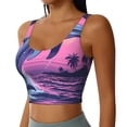 thumbnail image 2 of Balery Hawaiian Beach Dolphin Sujetadores deportivos con espalda cruzada para mujer, acolchados, sin costuras, de alto impacto, ideales para yoga, gimnasio, entrenamiento y fitness.-X-Large, 2 of 8
