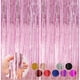 thumbnail image 1 of Cortinas con flecos, serpentinas, decoración para fiestas, 1 m x 2,5 m, color rosa, paquete de 2, 1 of 7