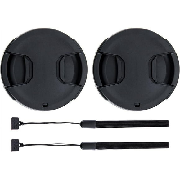 ERDS-2-Pack 58mm Front Lens Cap Cover with Cap Keeper for Canon EOS Rebel T7 T6 T5 T100 4000D 2000D SL3 SL2 SL1 T8i T7i T6s T6i T5i T4i T3i T2i T1i with EF-S 18-55mm Kit Lens & More 58mm Threaded Len