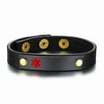 thumbnail image 4 of Magnetia Leather Medical Alert Bracelets for Women Men, Engraved Diabetic Type 2, 4 of 8