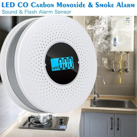 Carbon Dioxide Gas Sensor 3 in 1 SMT Photoelectric Combination Carbon Monoxide CO & Smoke & Fire Poisonous Gas Sensor Detector Sound & Flash Alarm Home Security Warning Gas Smart prompt Battery-Operated ()