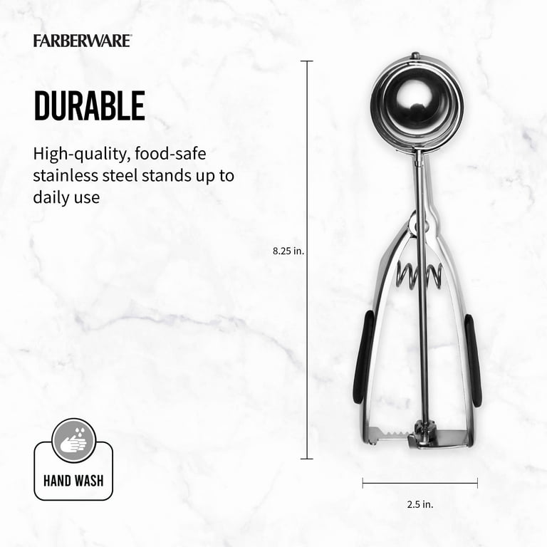 Farberware Stainless Steel Easy Release All Purpose Scoop, Silver