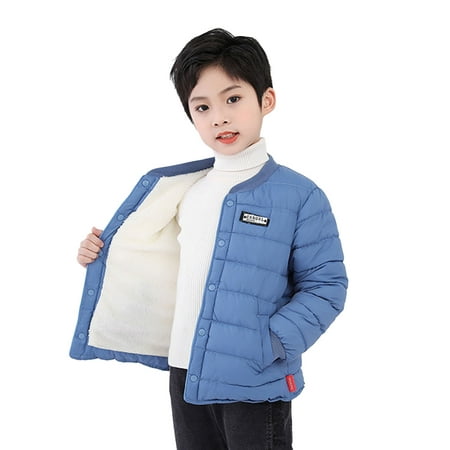 

Coat for Boys Size 10 Kids Child Baby Boys Girls Embroidered Long Sleeve Wadded Thickening Type Winter Coats Jacket Outer Outwear Outfits Clothes Boys Dc Winter Coat